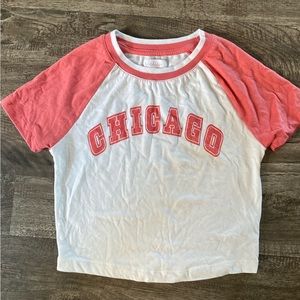 Pink and White Cropped Colaie Nightime Shirt